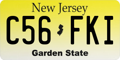 NJ license plate C56FKI