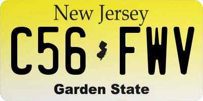 NJ license plate C56FWV
