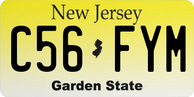 NJ license plate C56FYM