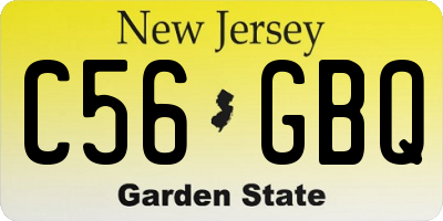 NJ license plate C56GBQ