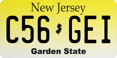 NJ license plate C56GEI