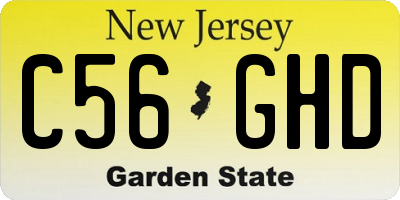 NJ license plate C56GHD