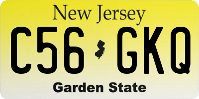 NJ license plate C56GKQ