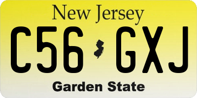 NJ license plate C56GXJ