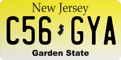 NJ license plate C56GYA