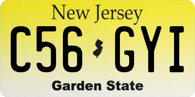 NJ license plate C56GYI