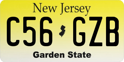 NJ license plate C56GZB