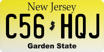 NJ license plate C56HQJ