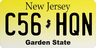 NJ license plate C56HQN
