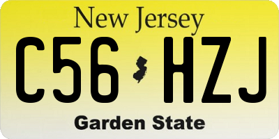 NJ license plate C56HZJ