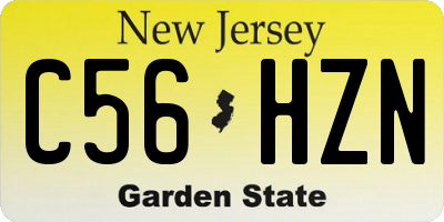 NJ license plate C56HZN