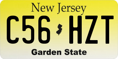 NJ license plate C56HZT