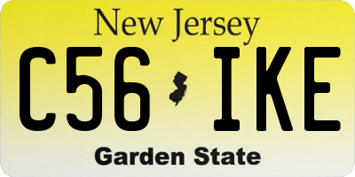 NJ license plate C56IKE