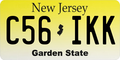 NJ license plate C56IKK