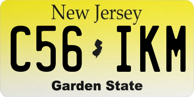 NJ license plate C56IKM