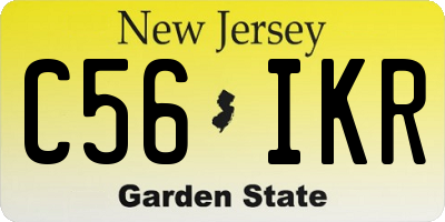 NJ license plate C56IKR