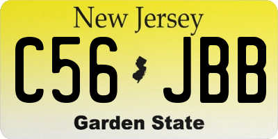 NJ license plate C56JBB