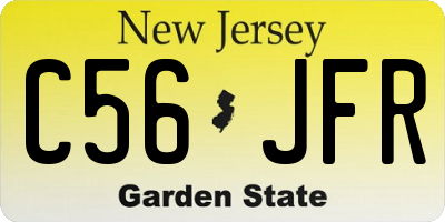 NJ license plate C56JFR