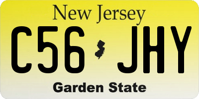 NJ license plate C56JHY