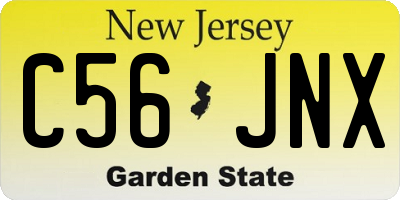 NJ license plate C56JNX