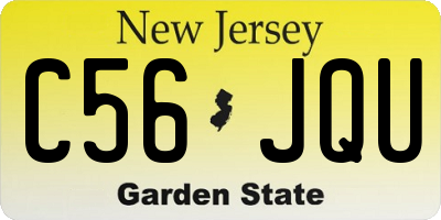 NJ license plate C56JQU