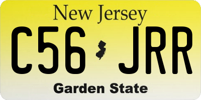 NJ license plate C56JRR