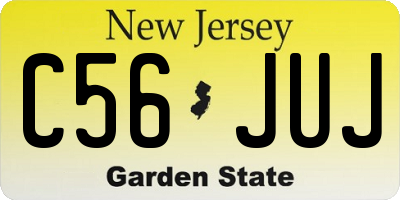 NJ license plate C56JUJ
