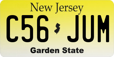 NJ license plate C56JUM
