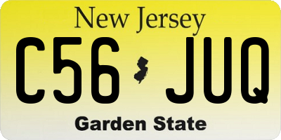 NJ license plate C56JUQ