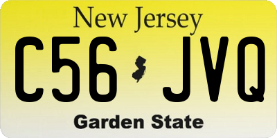 NJ license plate C56JVQ