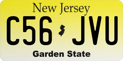 NJ license plate C56JVU