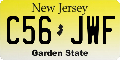 NJ license plate C56JWF