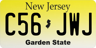 NJ license plate C56JWJ