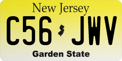 NJ license plate C56JWV