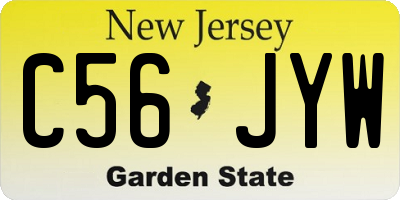 NJ license plate C56JYW