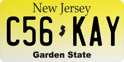 NJ license plate C56KAY