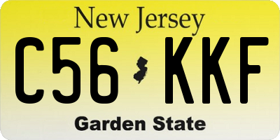 NJ license plate C56KKF