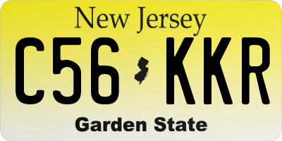 NJ license plate C56KKR