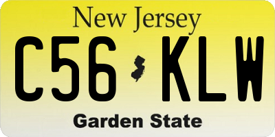 NJ license plate C56KLW