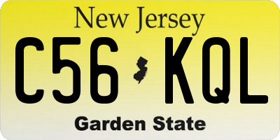 NJ license plate C56KQL