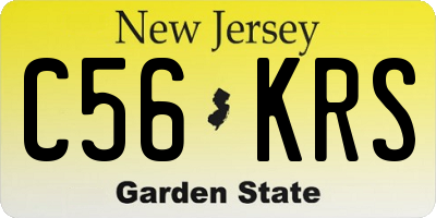 NJ license plate C56KRS