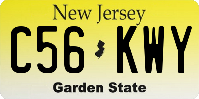 NJ license plate C56KWY