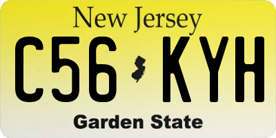 NJ license plate C56KYH