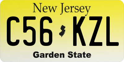 NJ license plate C56KZL