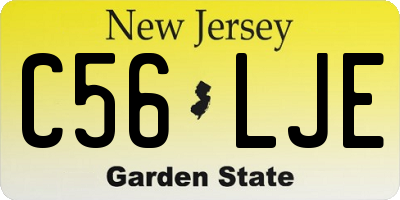 NJ license plate C56LJE