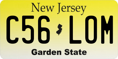 NJ license plate C56LOM