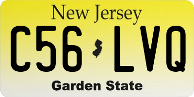 NJ license plate C56LVQ