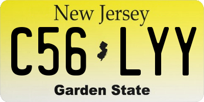 NJ license plate C56LYY