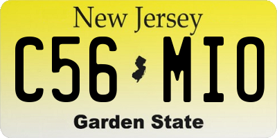 NJ license plate C56MIO