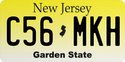 NJ license plate C56MKH